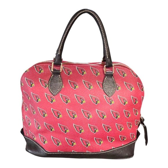 Dooney & Bourke NFL Arizona Cardinals Satchel Bag Red & Black Leather Trim READ - Picture 13 of 16